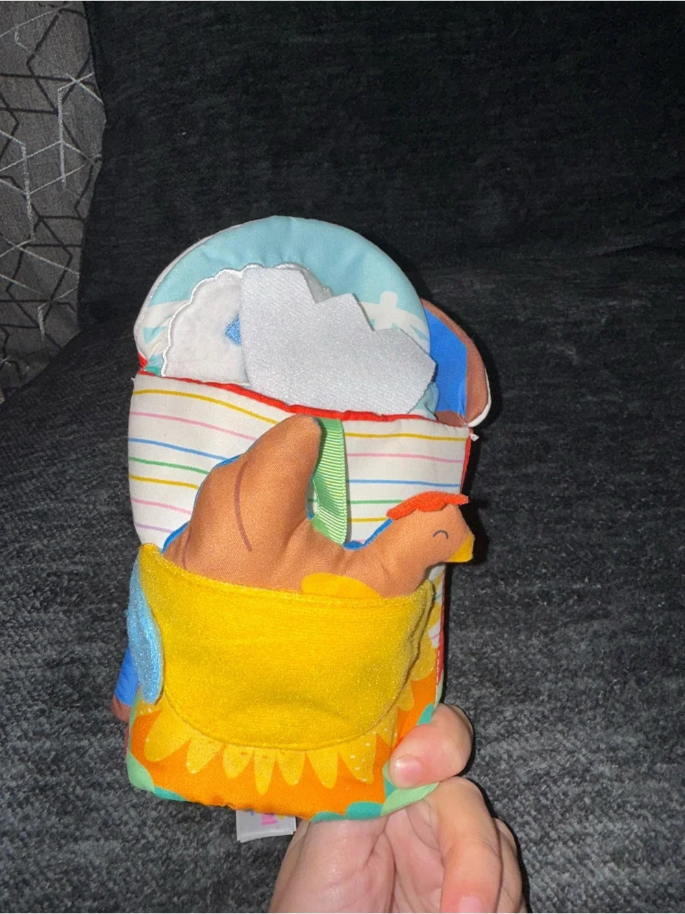 Ms. Rachel Official Sensory Learning Plush Farm Toy, Foldable Baby Book